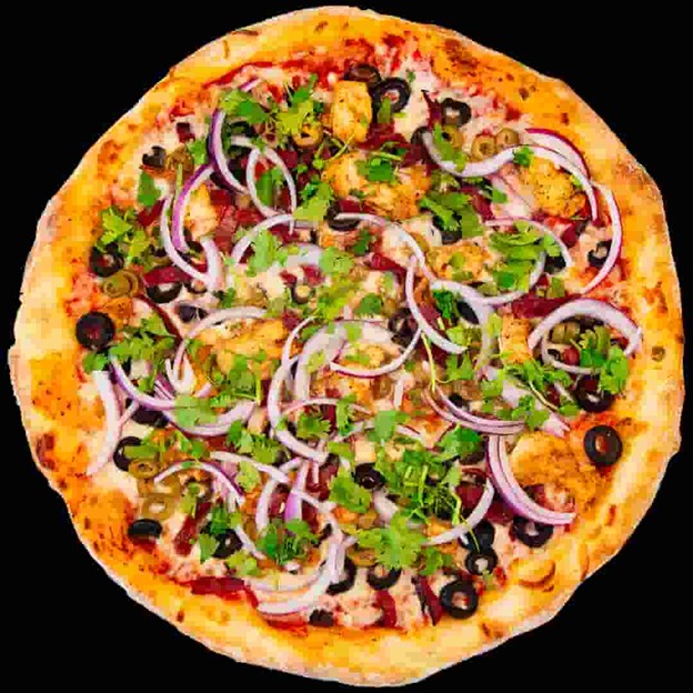 A deluxe pizza from Napoli Pizza in Las Vegas.